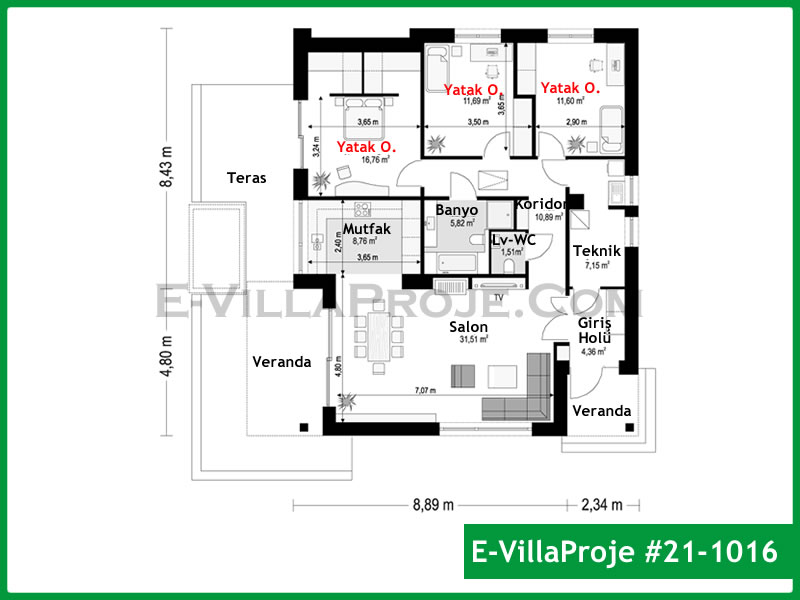 Ev Villa Proje #21 - 1016 Detay 2