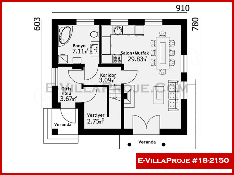Ev Villa Proje #18 - 2150 Detay 2