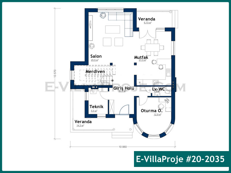 Ev Villa Proje #20 - 2035 Detay 2