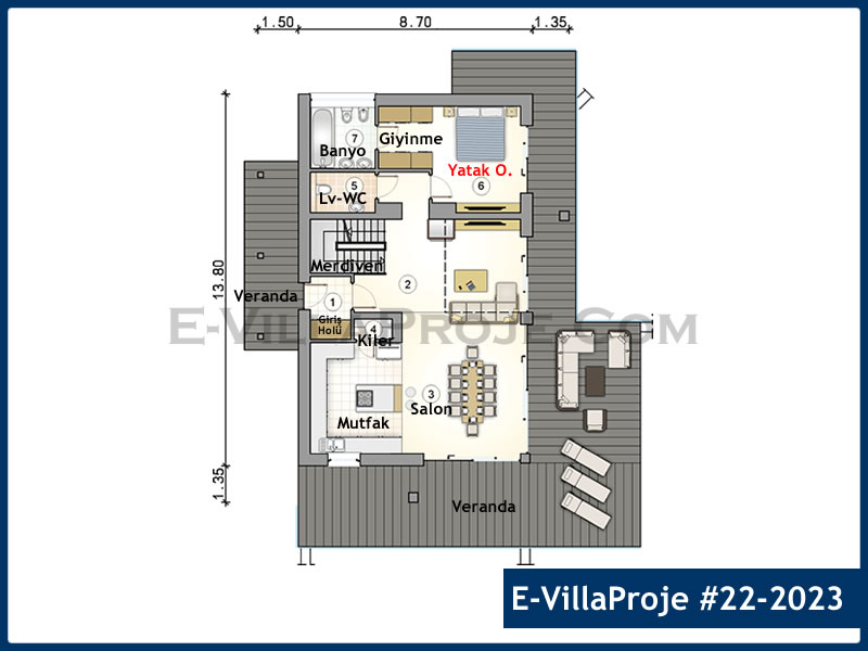 Ev Villa Proje #22 - 2023 Detay 2