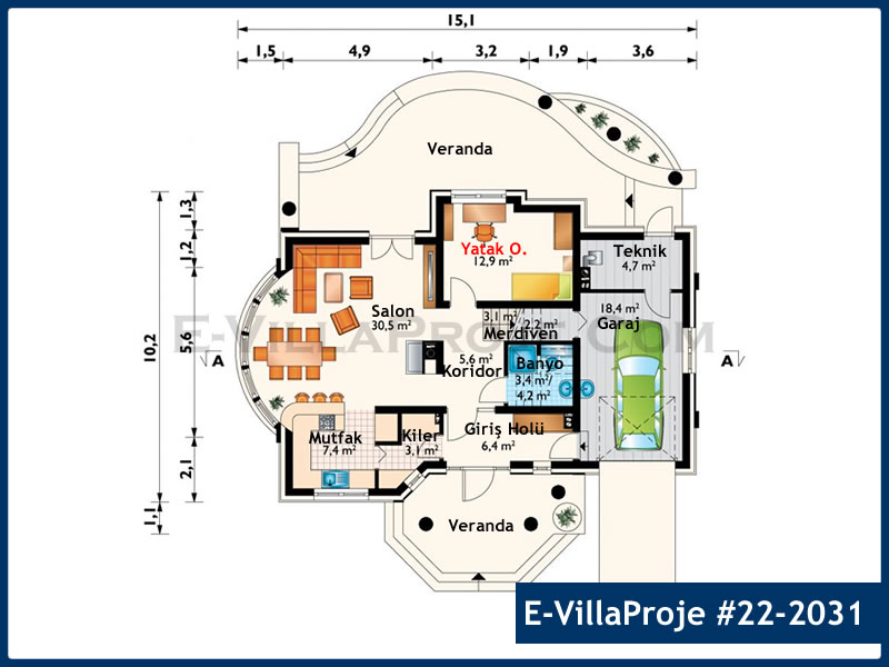Ev Villa Proje #22 - 2031 Detay 2