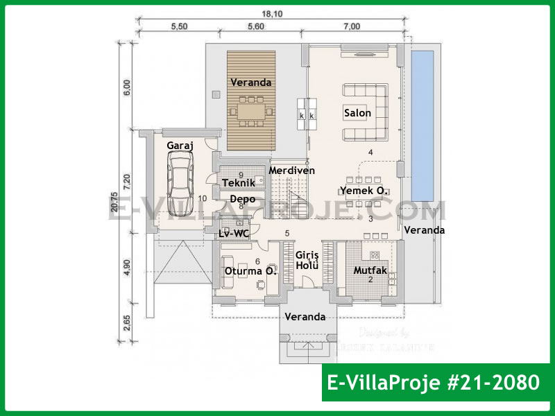 Ev Villa Proje #21 - 2080 Detay 2